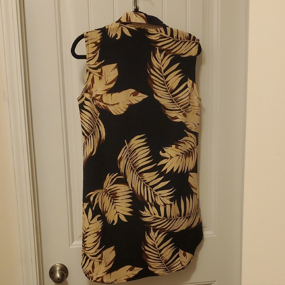 Cupshe Black and Tan Leaf Print Sundress Size M. - Picture 5 of 12